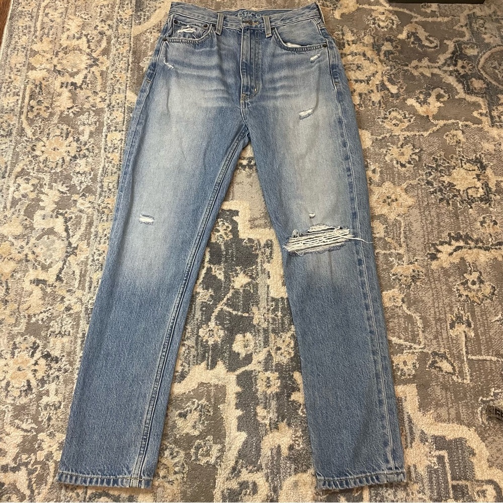 Distressed Etica Blue Denim Jeans